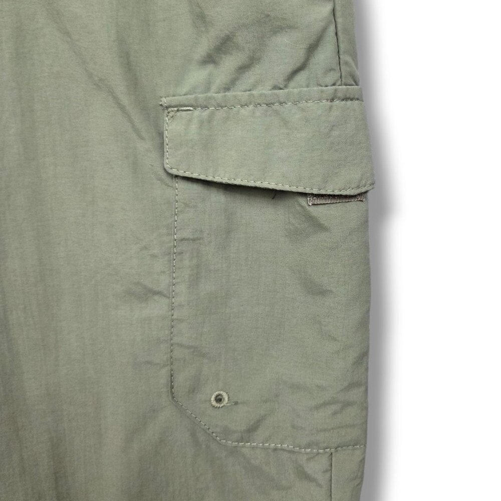 Columbia Windbreaker Cargo Pants Womens Large Cropped Hiking Green - Picture 5 of 12
